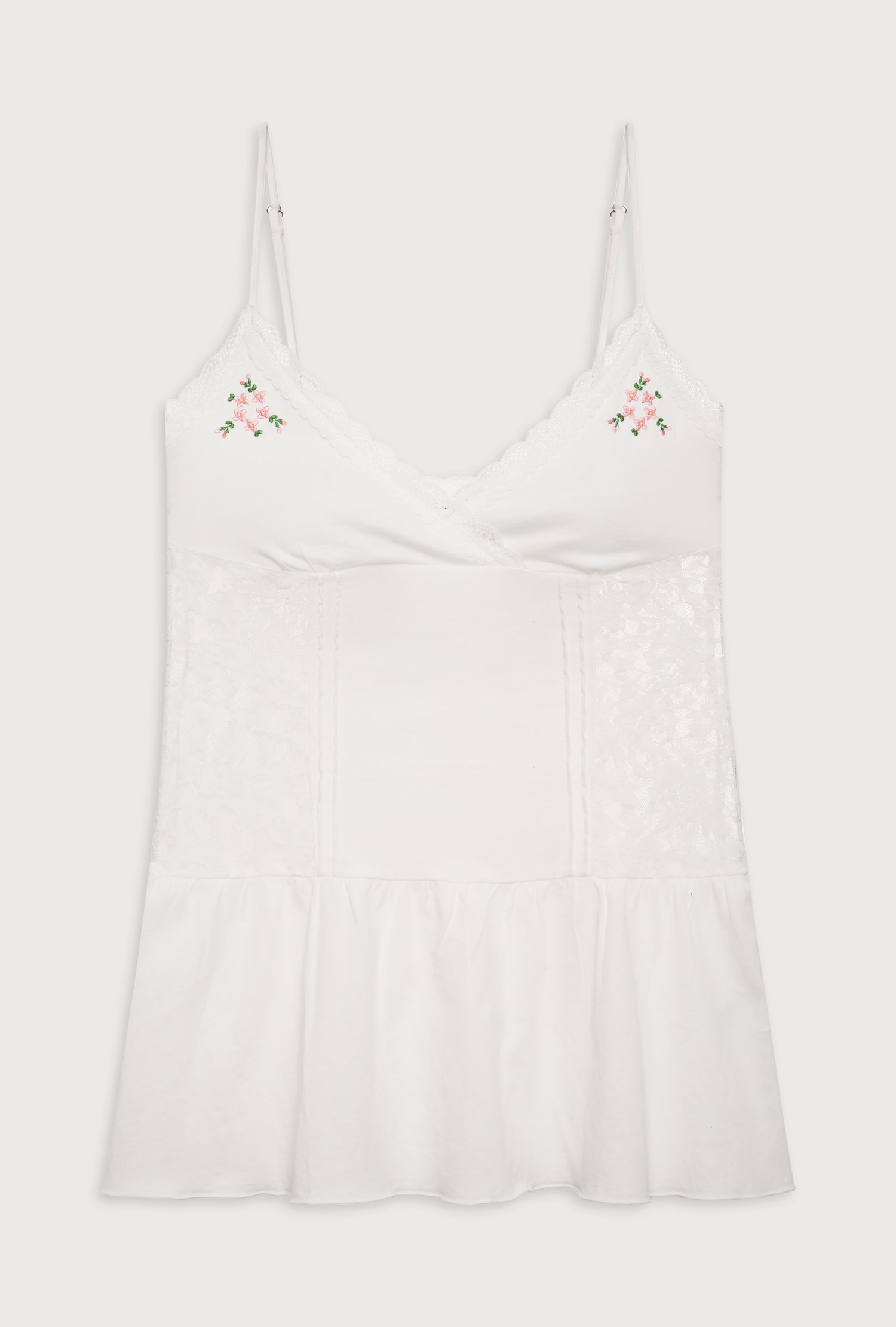 Donna Embroidered Mini Dress  White