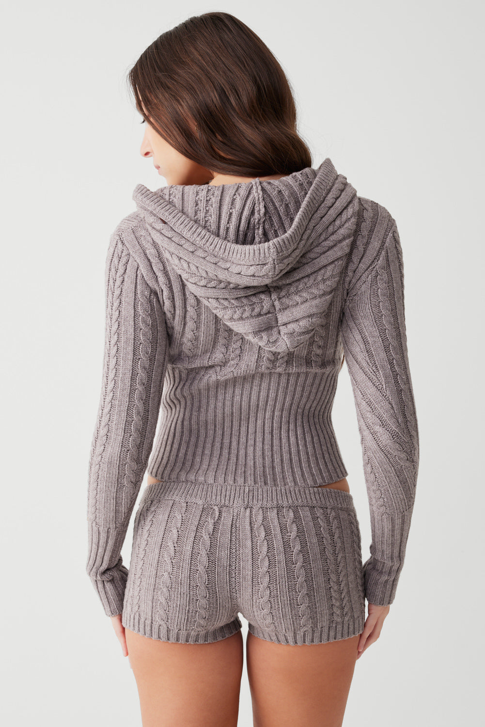 Evermore Cable Cloud Knit Micro Short  Dark Pearl