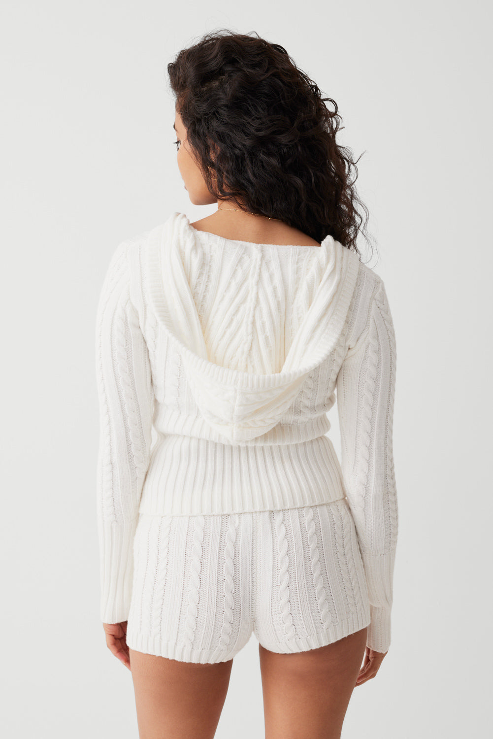 Evermore Cable Cloud Knit Micro Short - Snow White