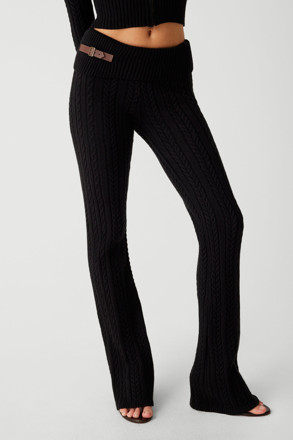 Cable Knit Tights In Black | My Accessories London | SilkFred