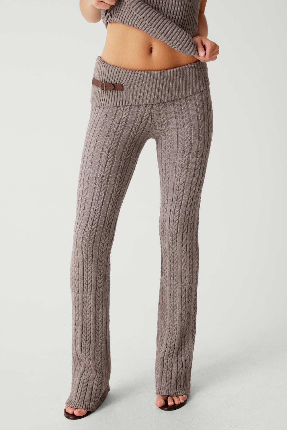 Fleur Cable Cloud Knit Pant  Dark Pearl