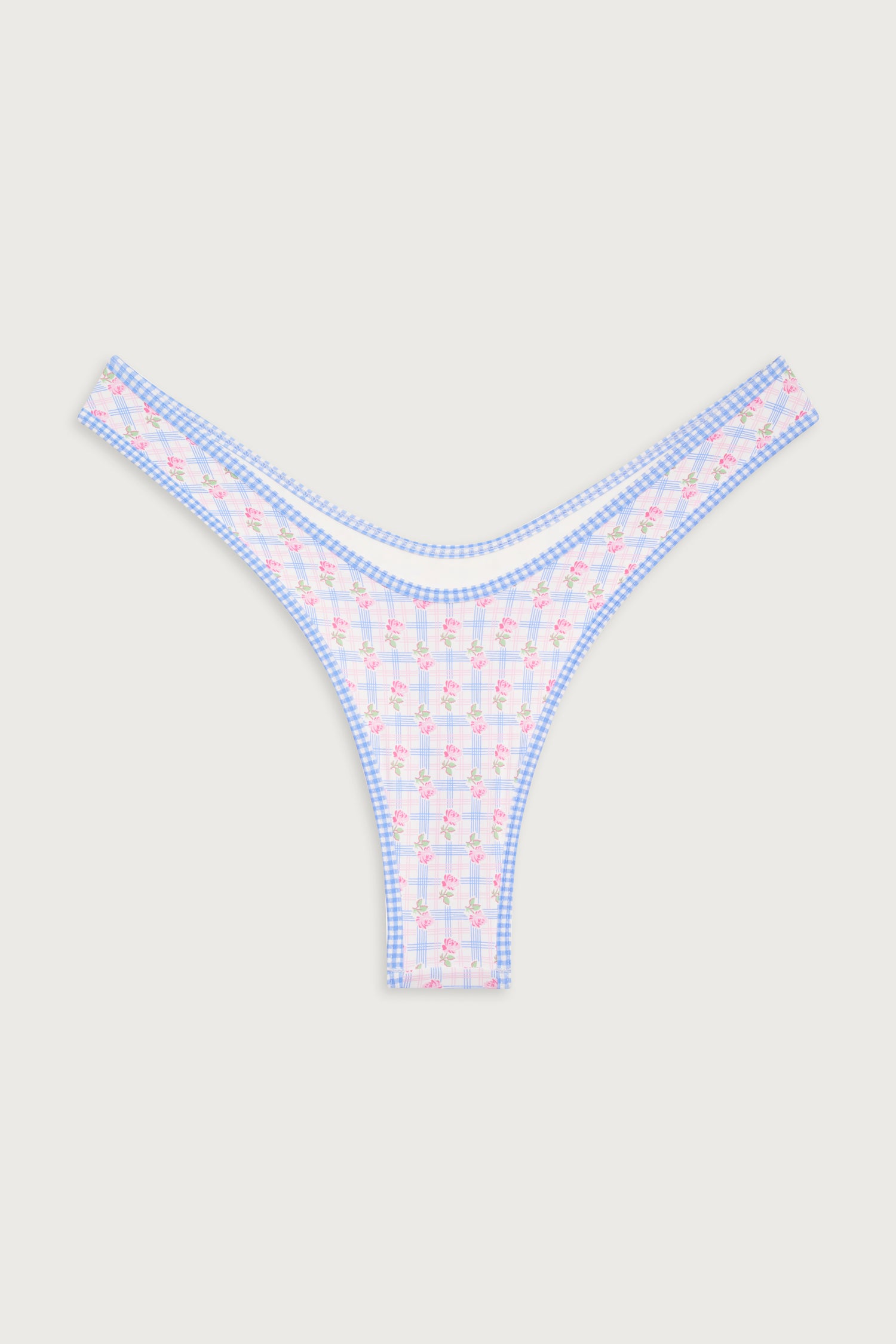 Full Moon Plaid Micro Bikini Bottom  Rose Picnic