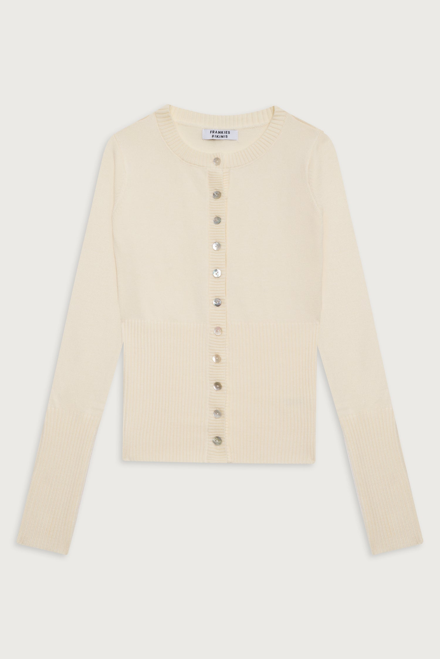 Lenon Cloud Knit Button Up Cardigan  Porcelain