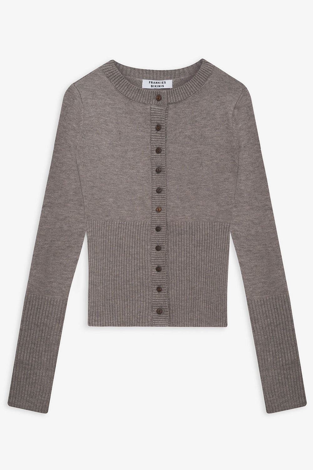 Lenon Cloud Knit Button Up Cardigan  Dark Pearl