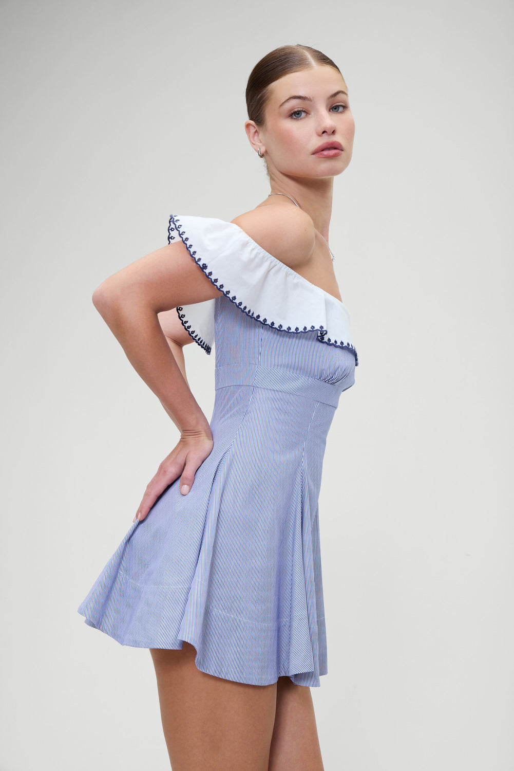 Lilah Striped Mini Dres  Midnight Stripe