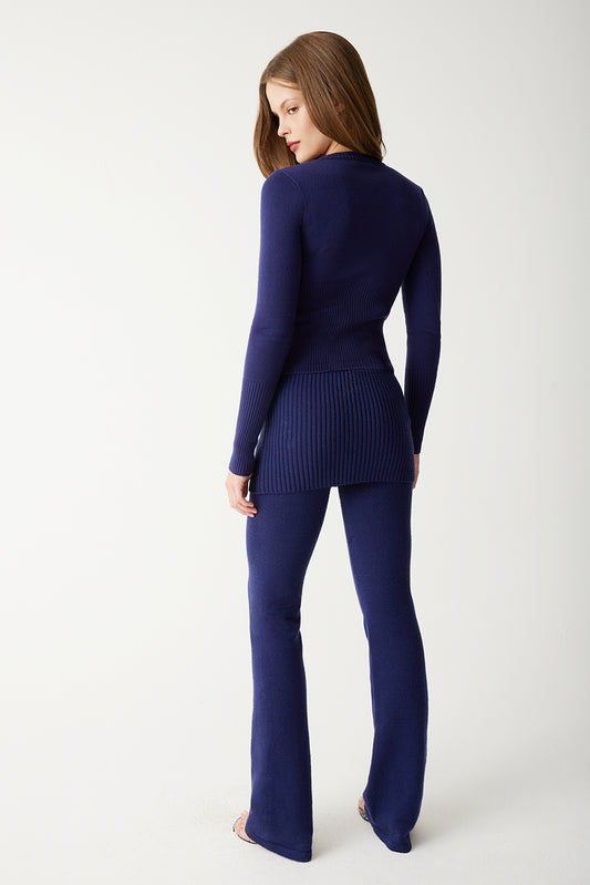 Product--Mason Cloud Knit Flare Pant - Luna Blue