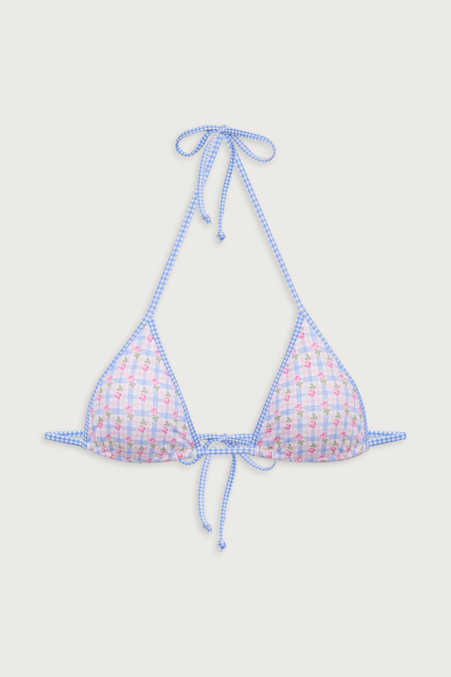 Nick Plaid Triangle Bikini Top  Rose Picnic