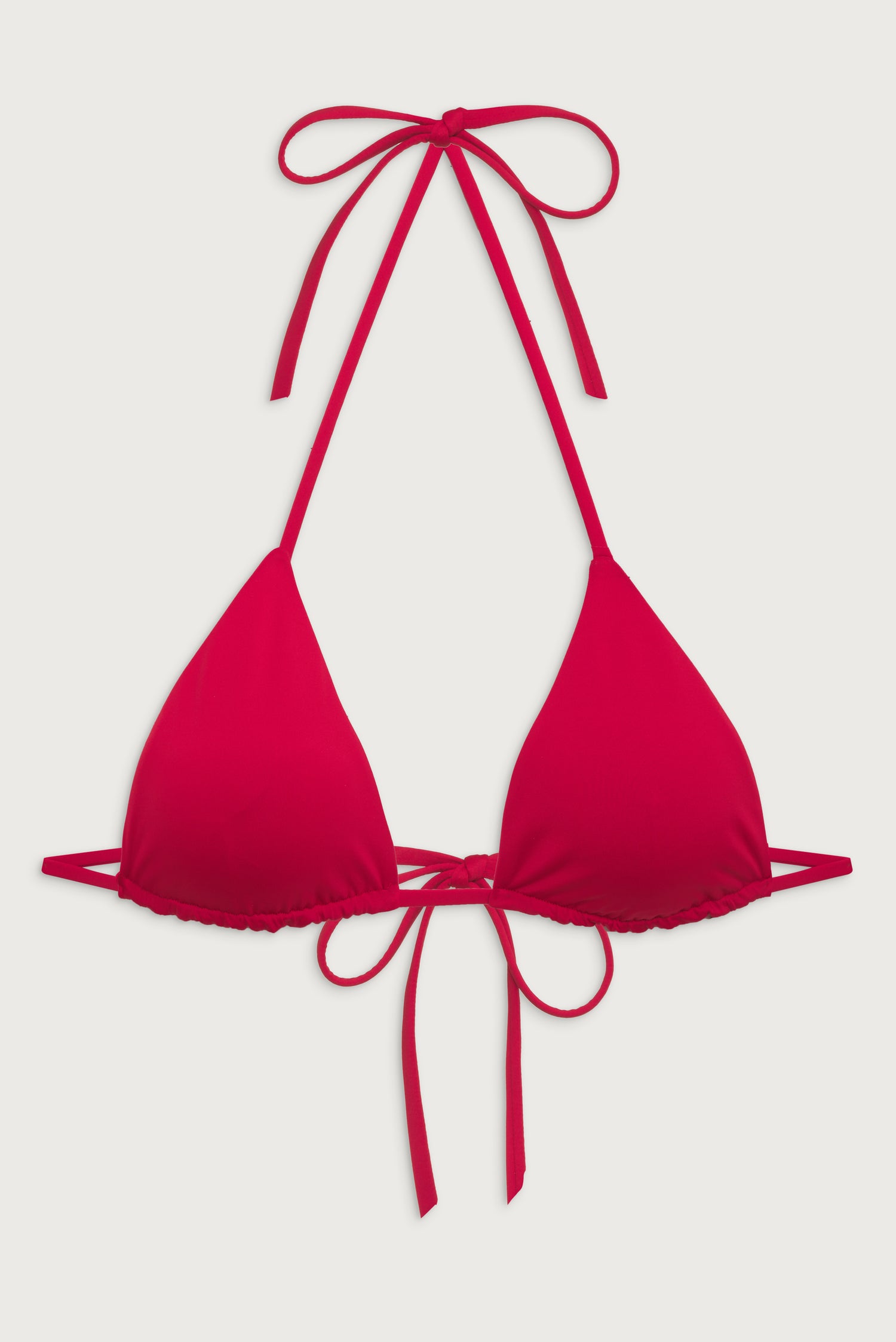 Nick String Triangle Bikini Top  True Red