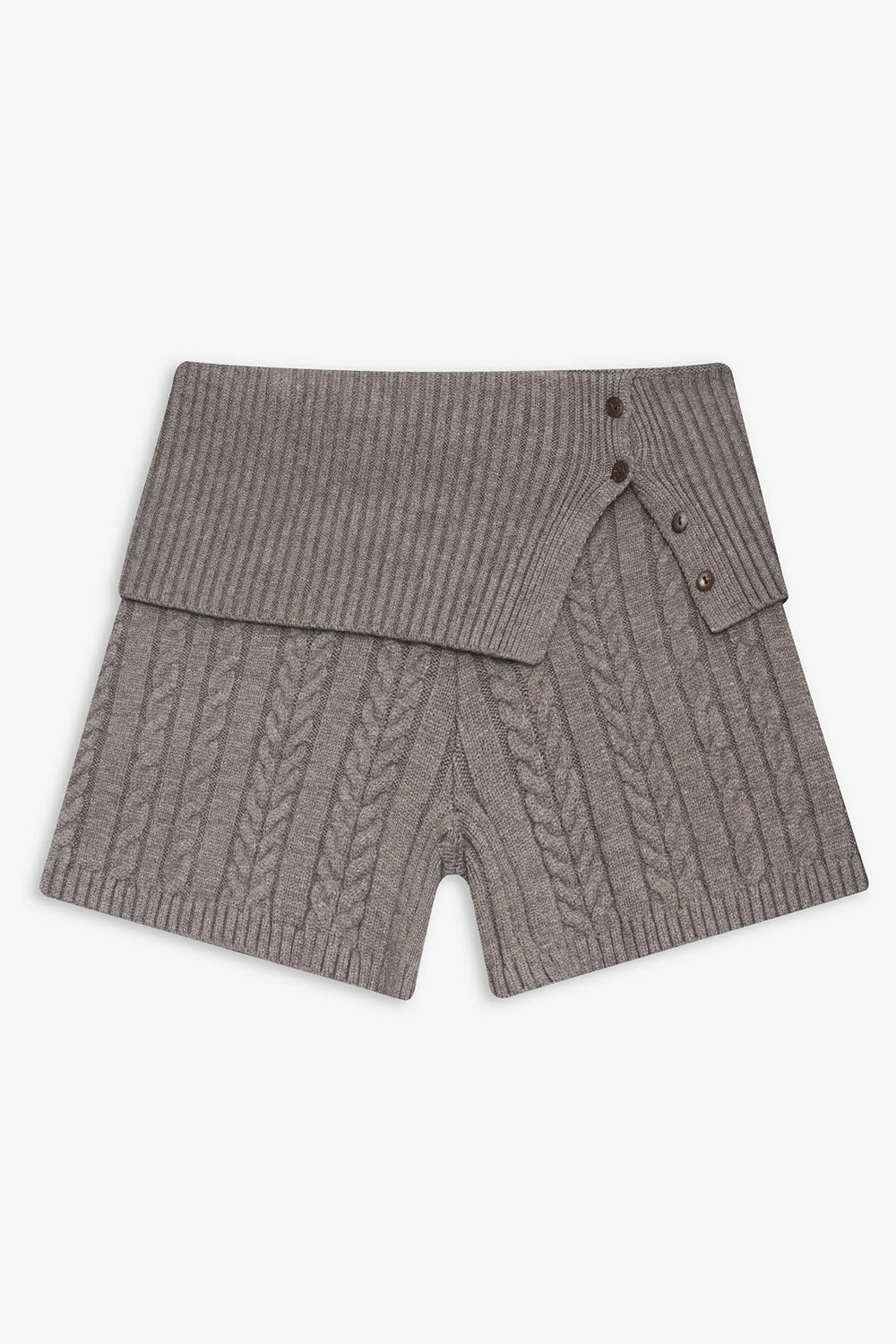 Nolan Cable Cloud Knit Mini Short  Dark Pearl