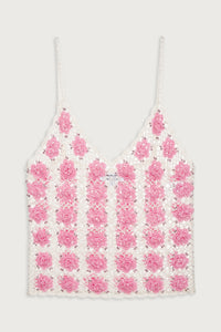 Pearl Crochet Tank - Pink Sugar