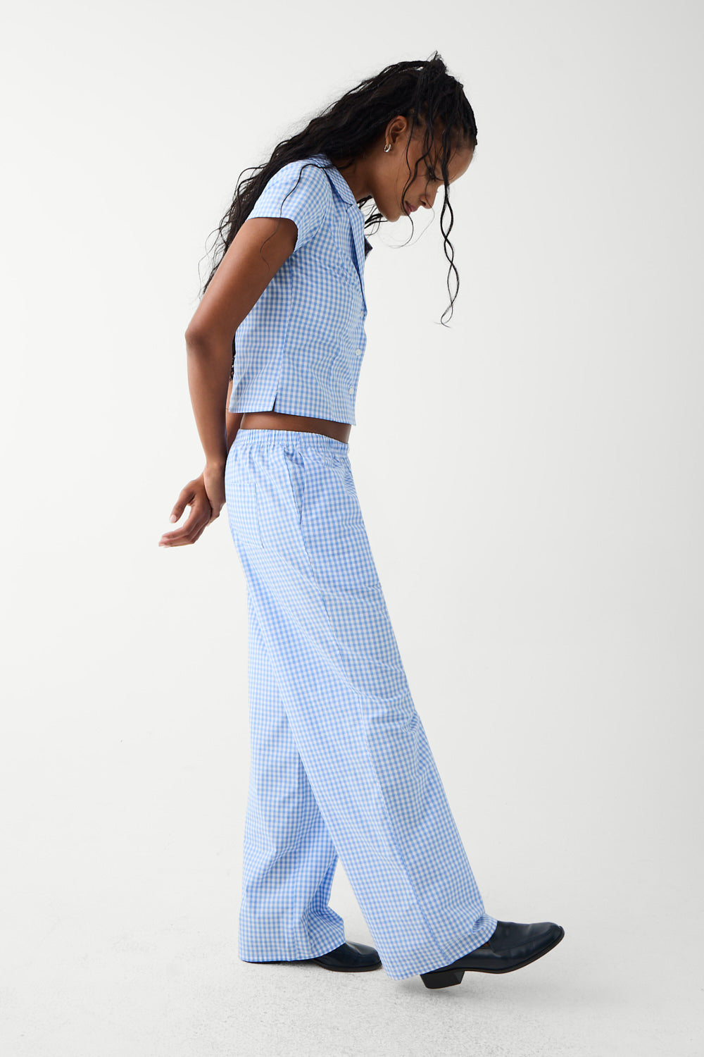 Raleigh Cotton Pant - Cloud Gingham