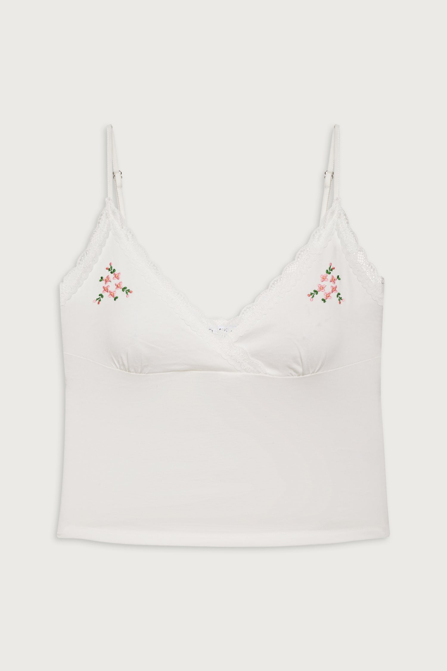 Sleepy Embroidered Tank  White