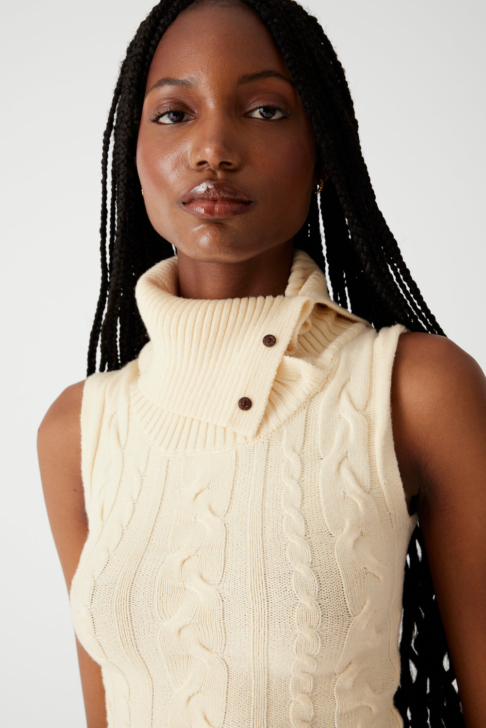 Storm Cable Cloud Knit Mini Dress  French Vanilla