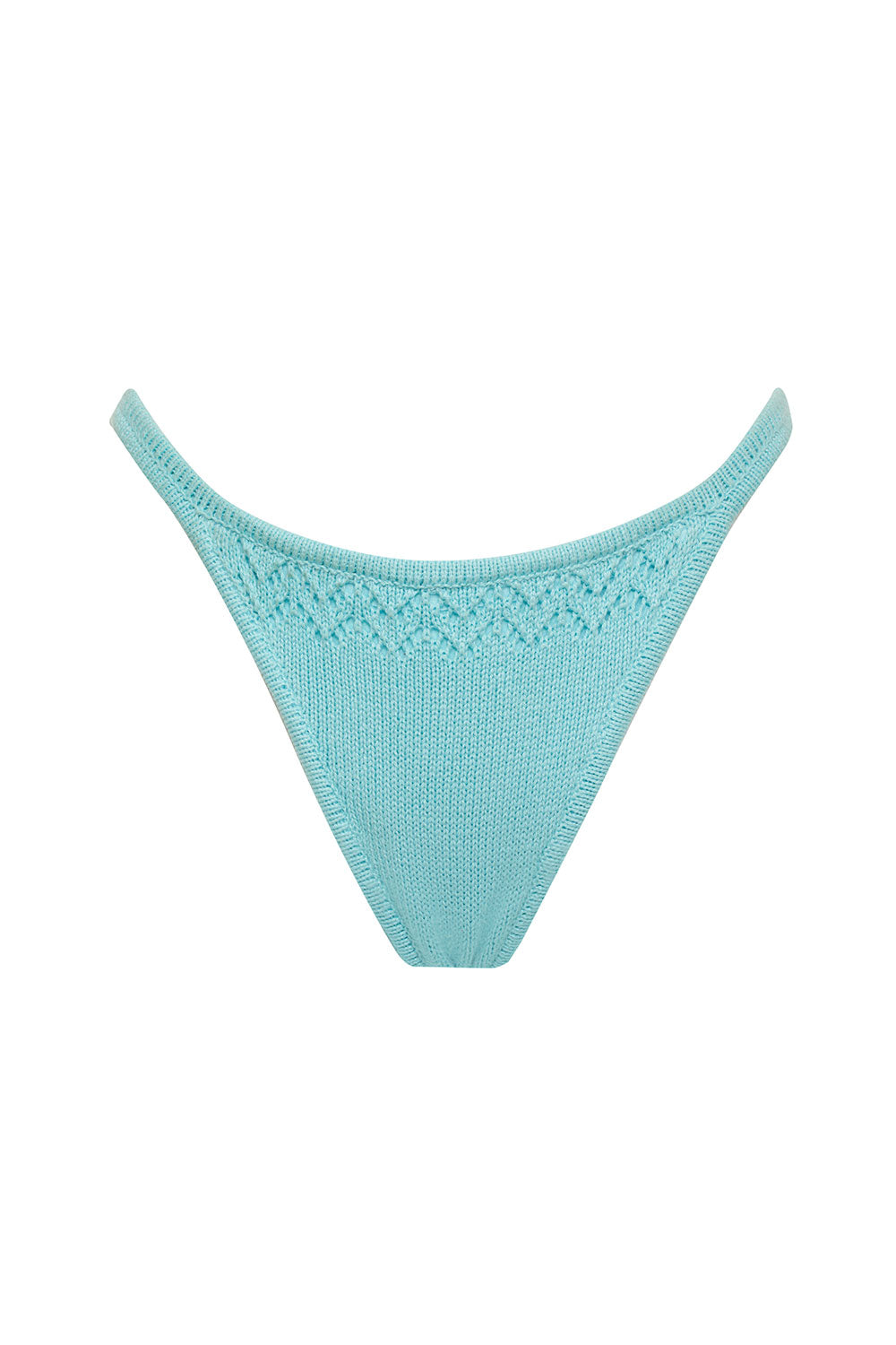 x GUIZIO Tide Crochet Cheeky Bikini Bottom - Aqua Embroidery
