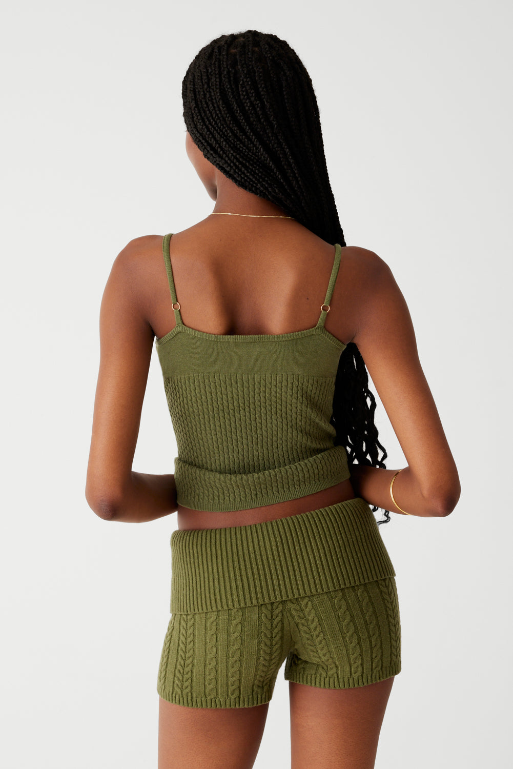 Xavier Cable Cloud Knit Camisole  Jade Green
