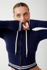 Aimee Cloud Knit Zip Up Hoodie - Starlight