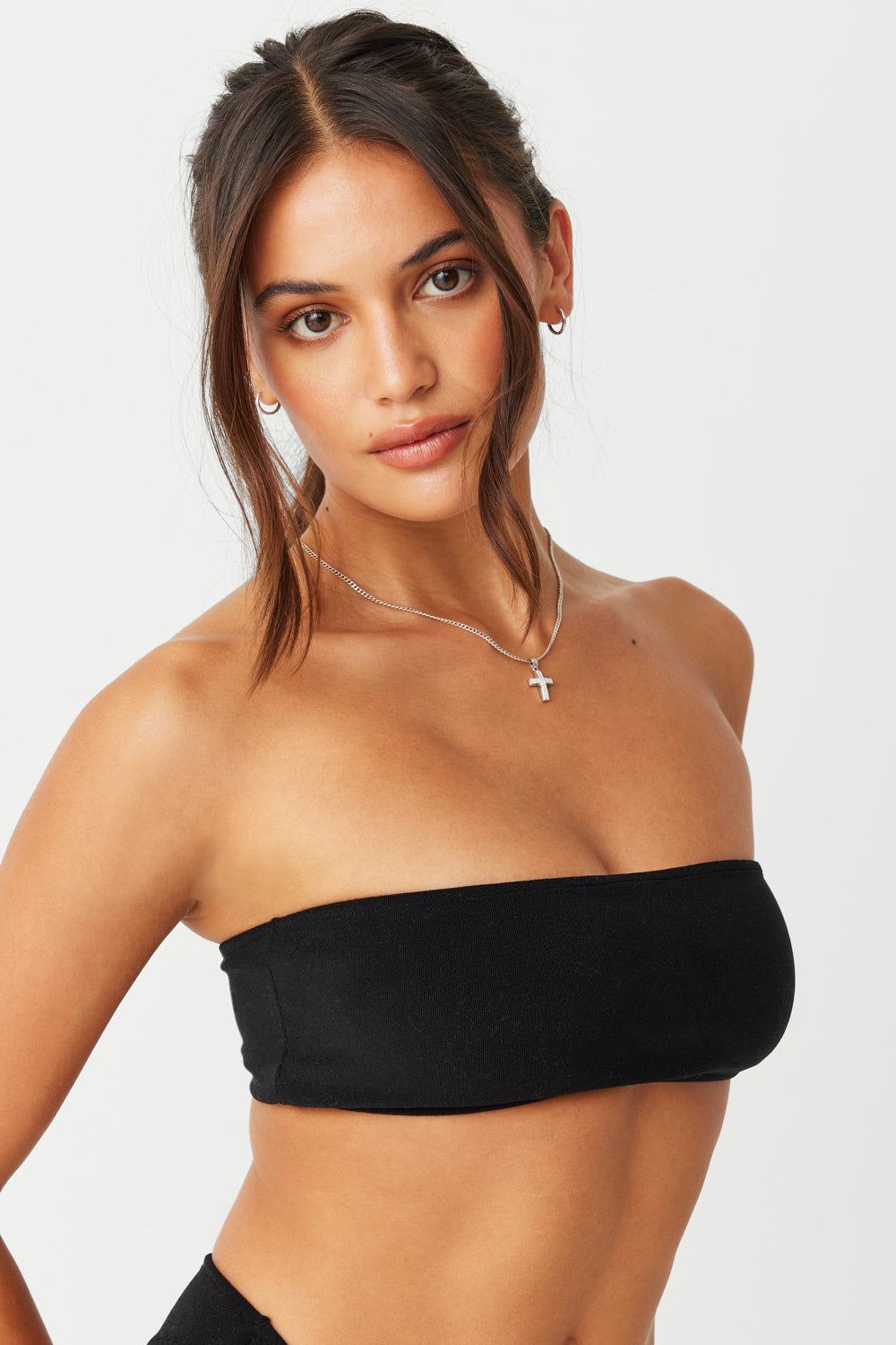 Jada Terry Bandeau Bikini Top  Black