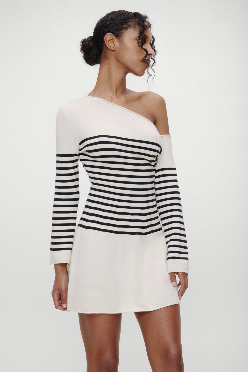 Boardwalk Off Shoulder Mini Dress  Ivory