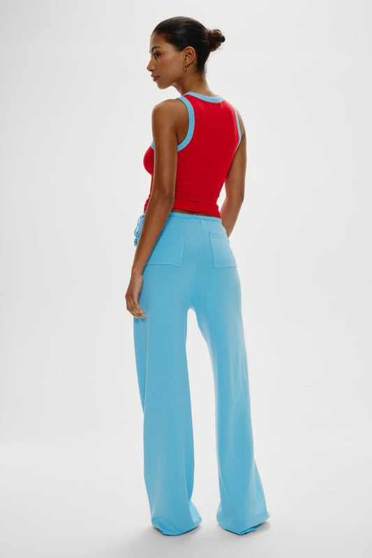 Product--Breeze Low Rise Knit Pants - Blue Vanilla
