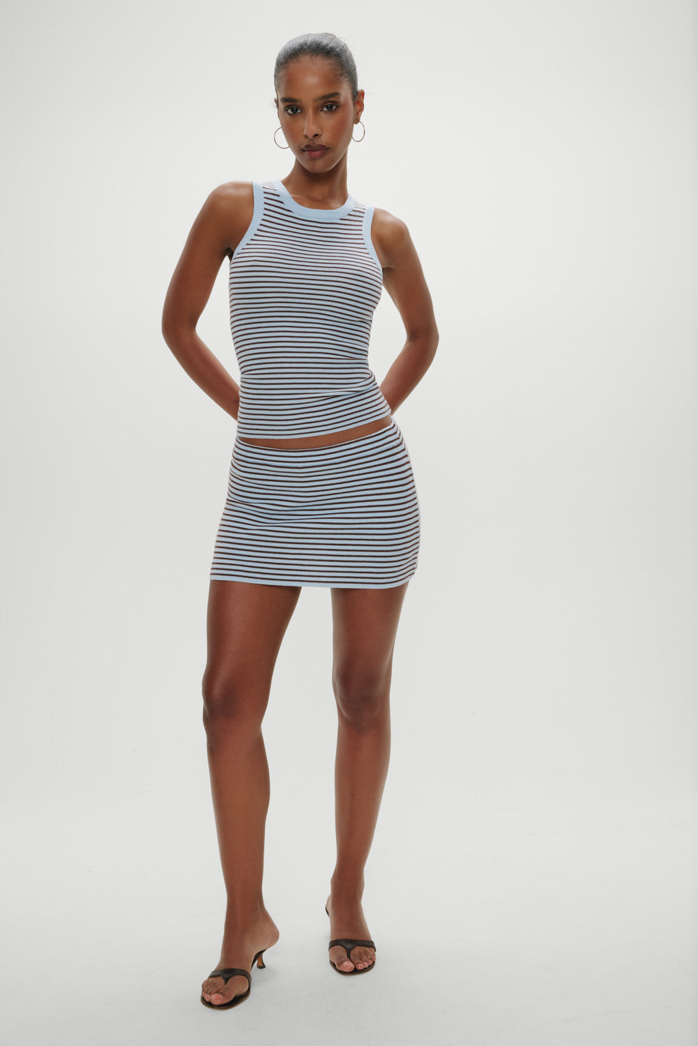 Cuddle Knit Tank Top  Montauk Stripe