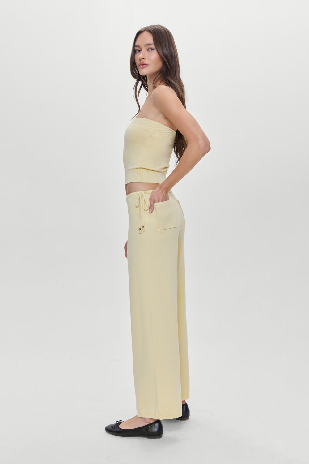 Destiny Knit Strapless Shirt  Buttercup