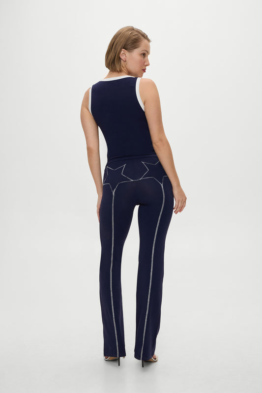 Product-Hover--BELLA HADID Dreamer Flare Pants Lone Star Blue