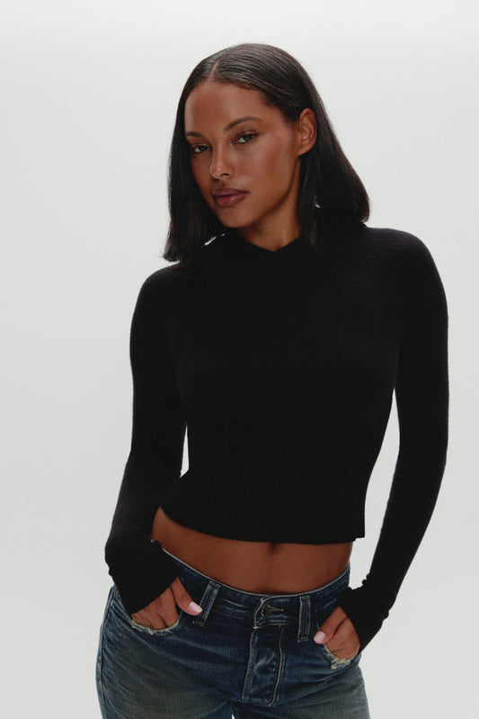 Product--Hazel Knit Hoodie - Black