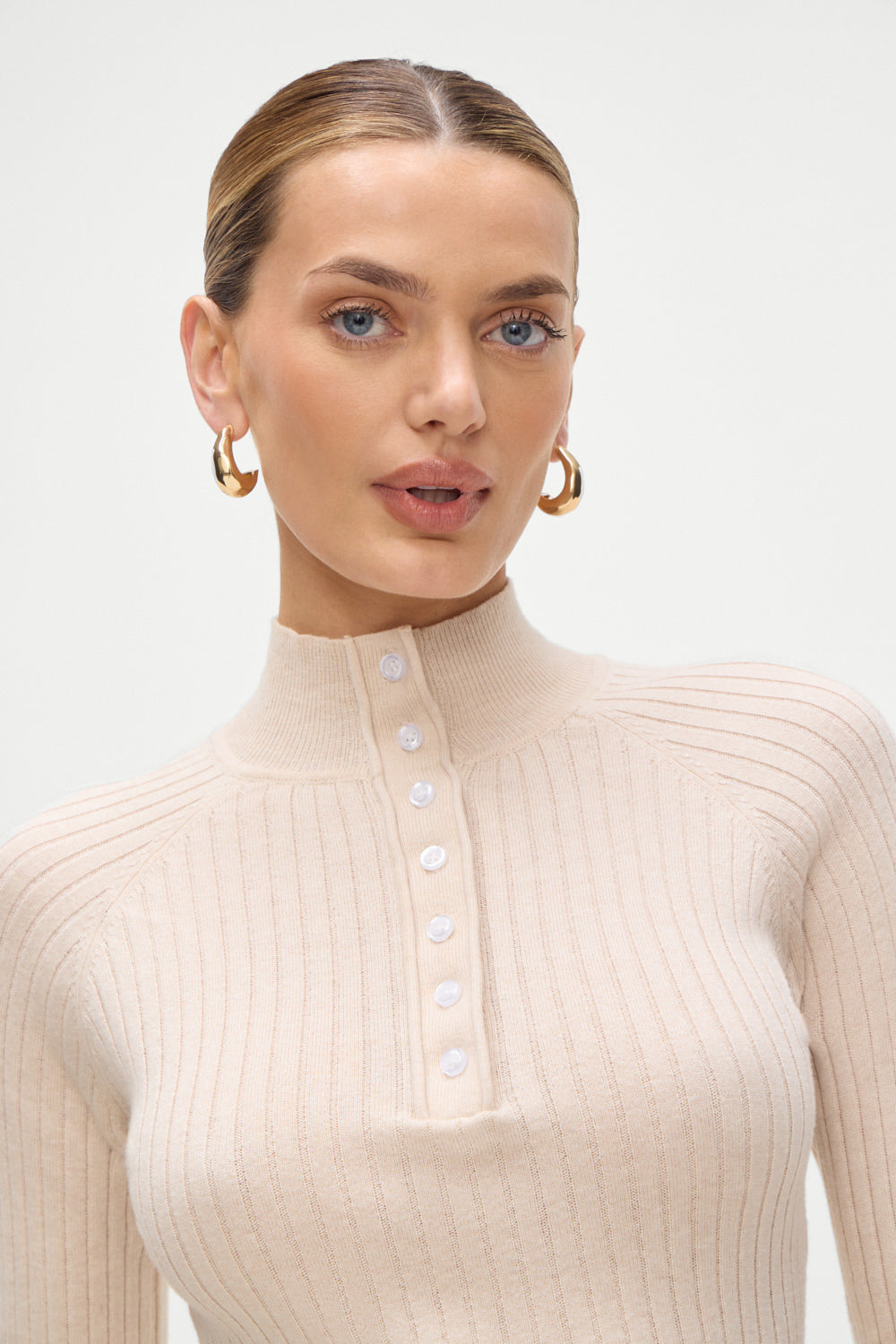 Isla Long  Sleeve Mini Dress  Cream