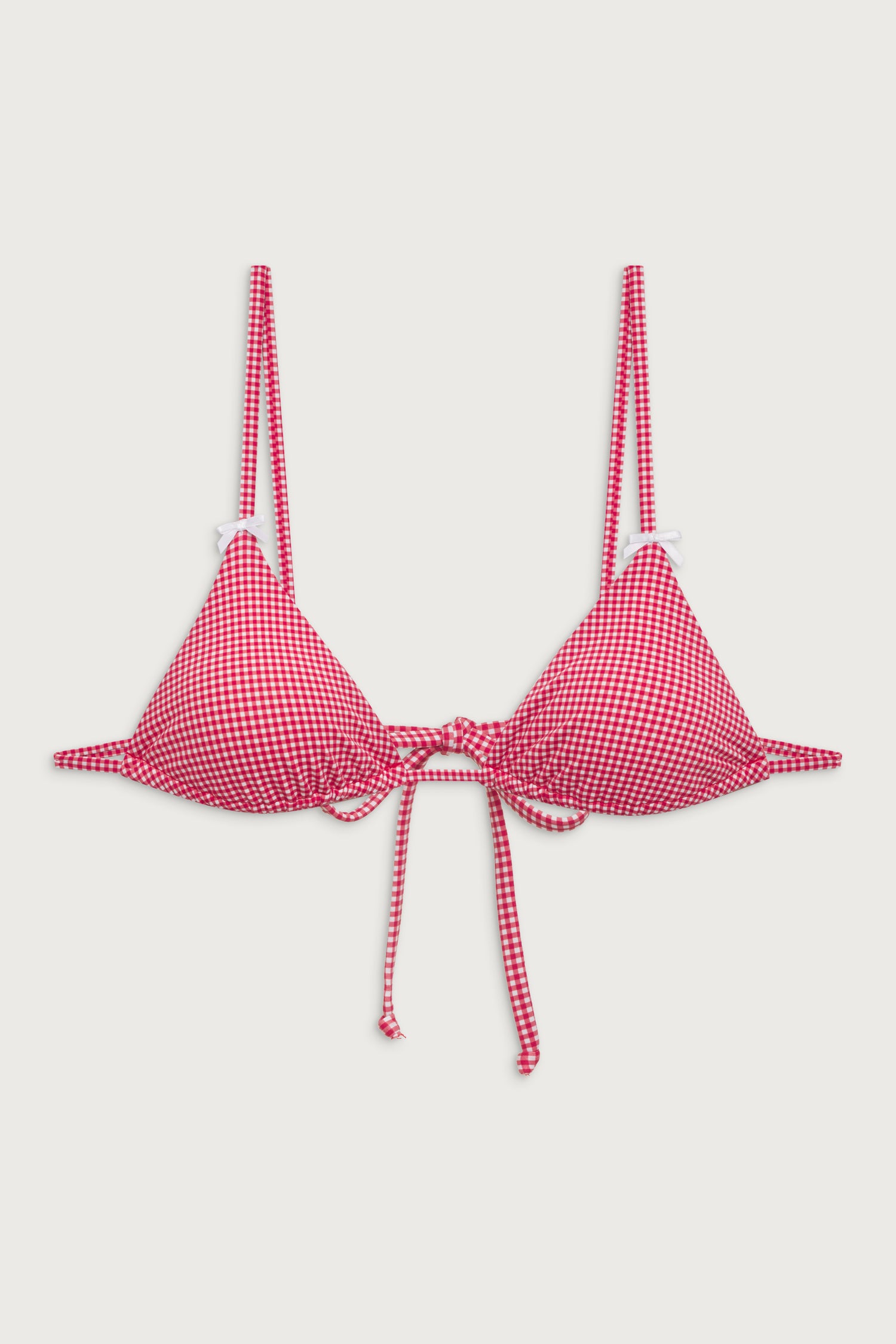 Lumia Triangle Bralette Bikini Top  Ladybug Gingham