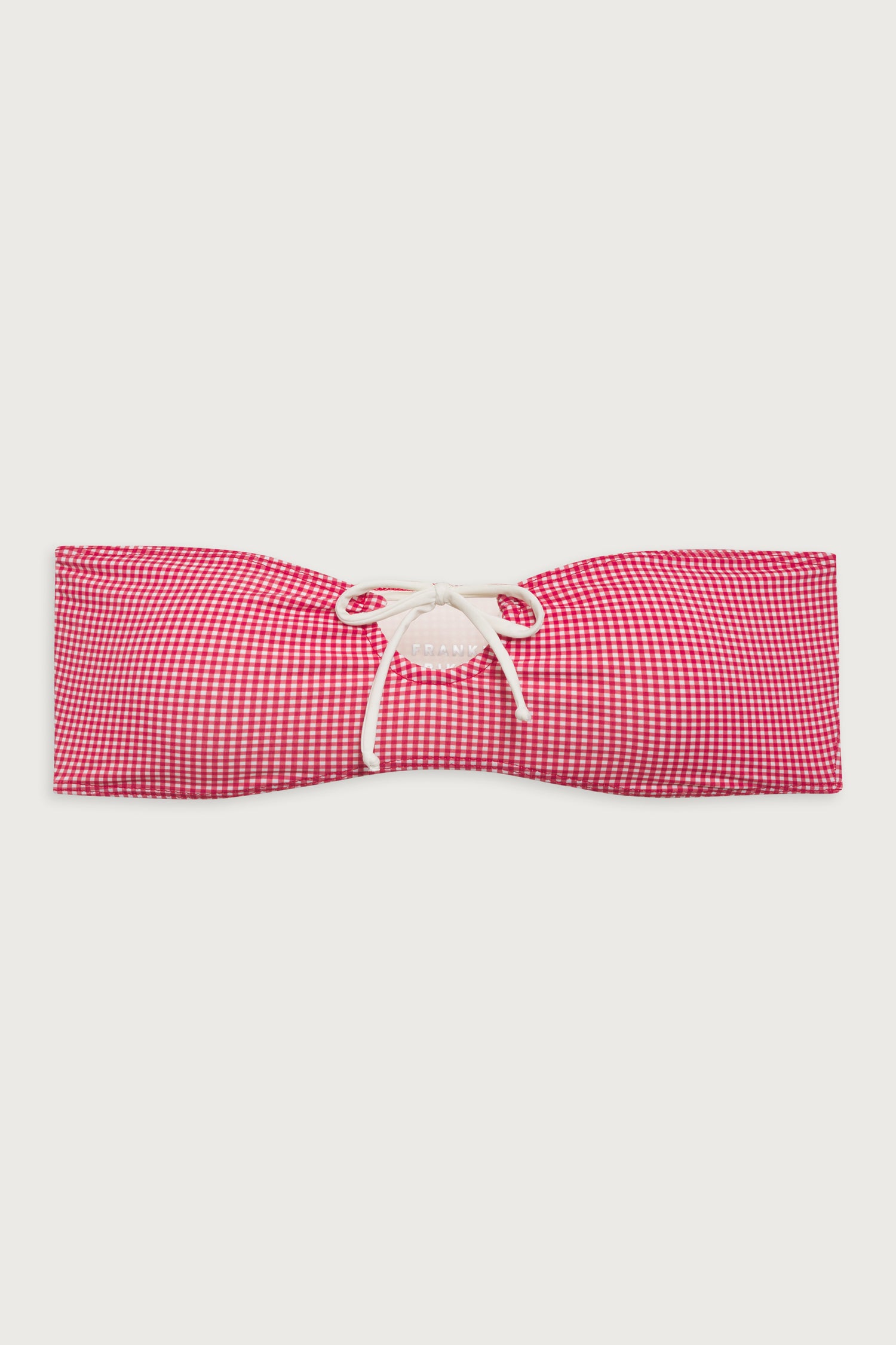 Meredith Bandeau Bikini Top  Ladybug Gingham