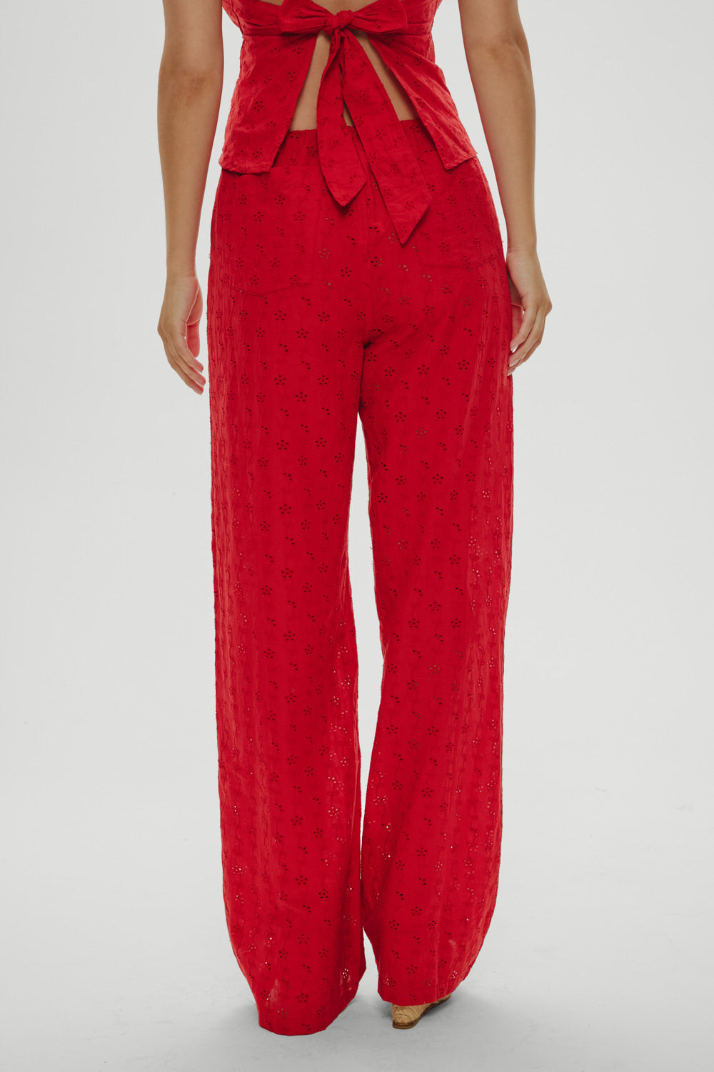 Princess Eyelet Pants  Red Rose