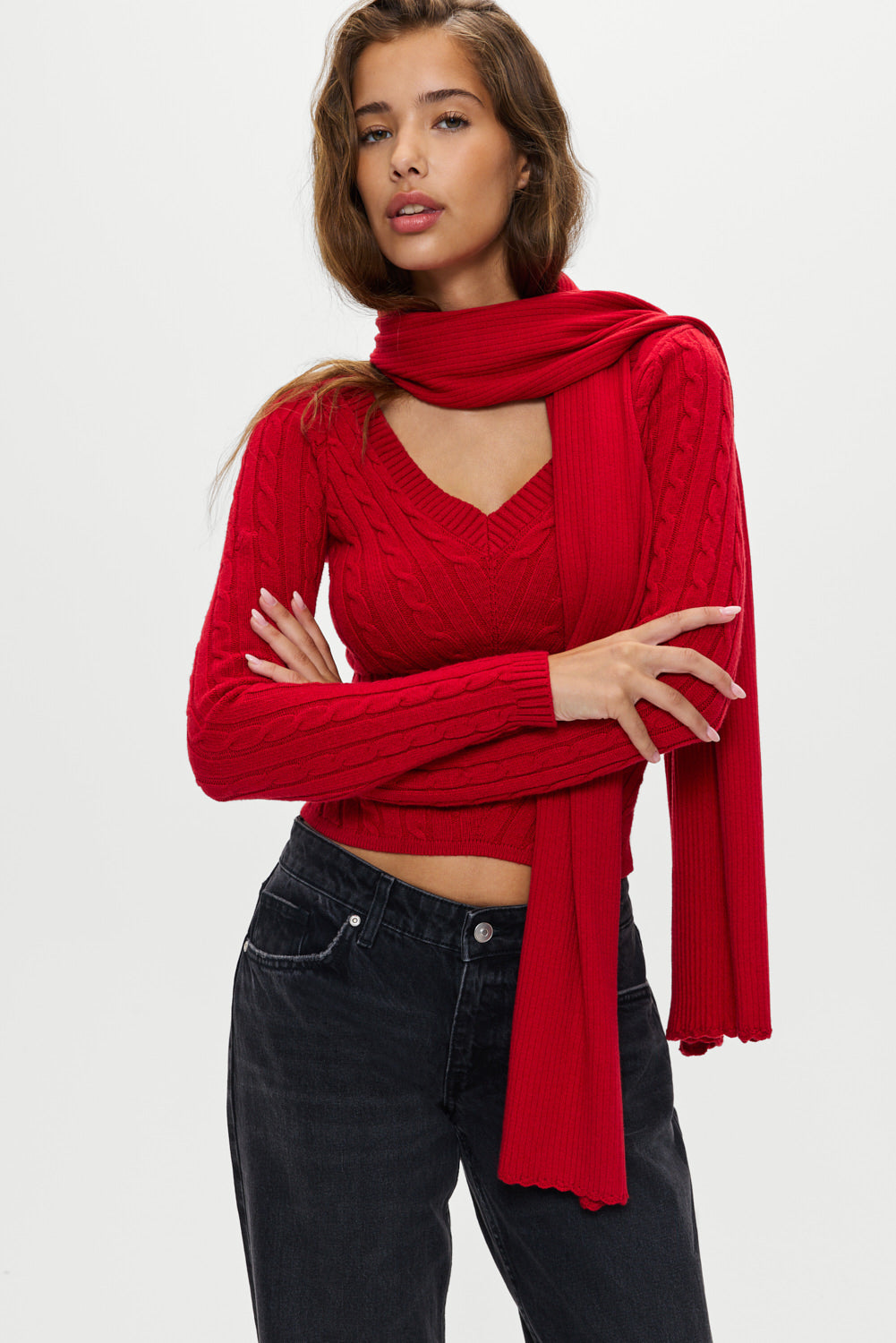 Snug Knit Scarf  Heartstrings