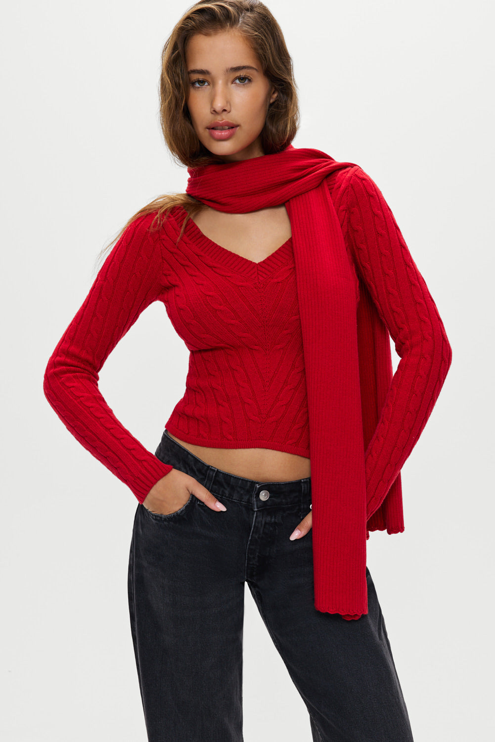 Snug Knit Scarf  Heartstrings