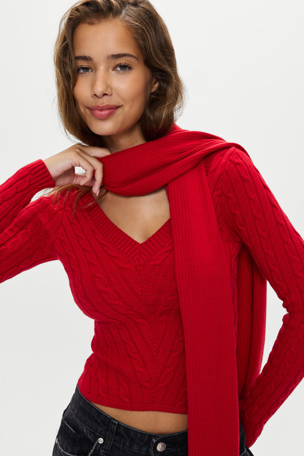 Snug Knit Scarf  Heartstrings