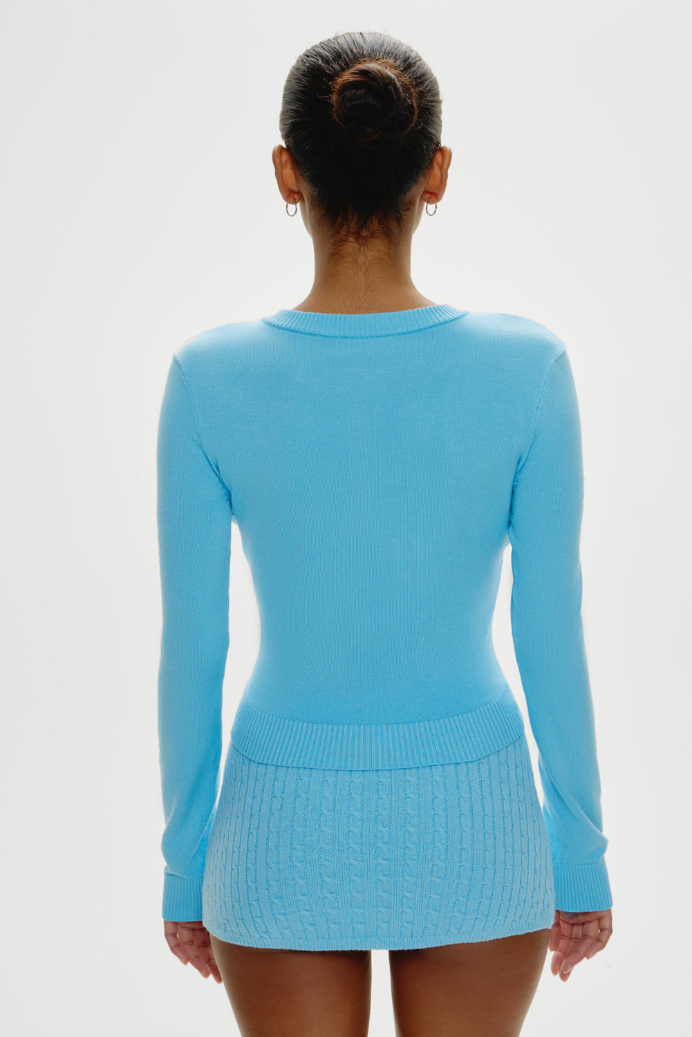 Sundae Cropped Cardigan  Blue Vanilla