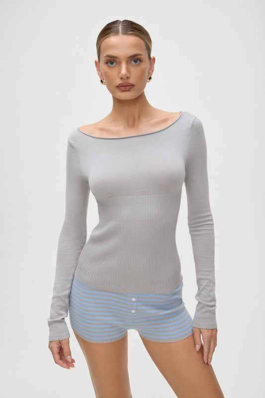 Product--Theo Knit Sweater Ash