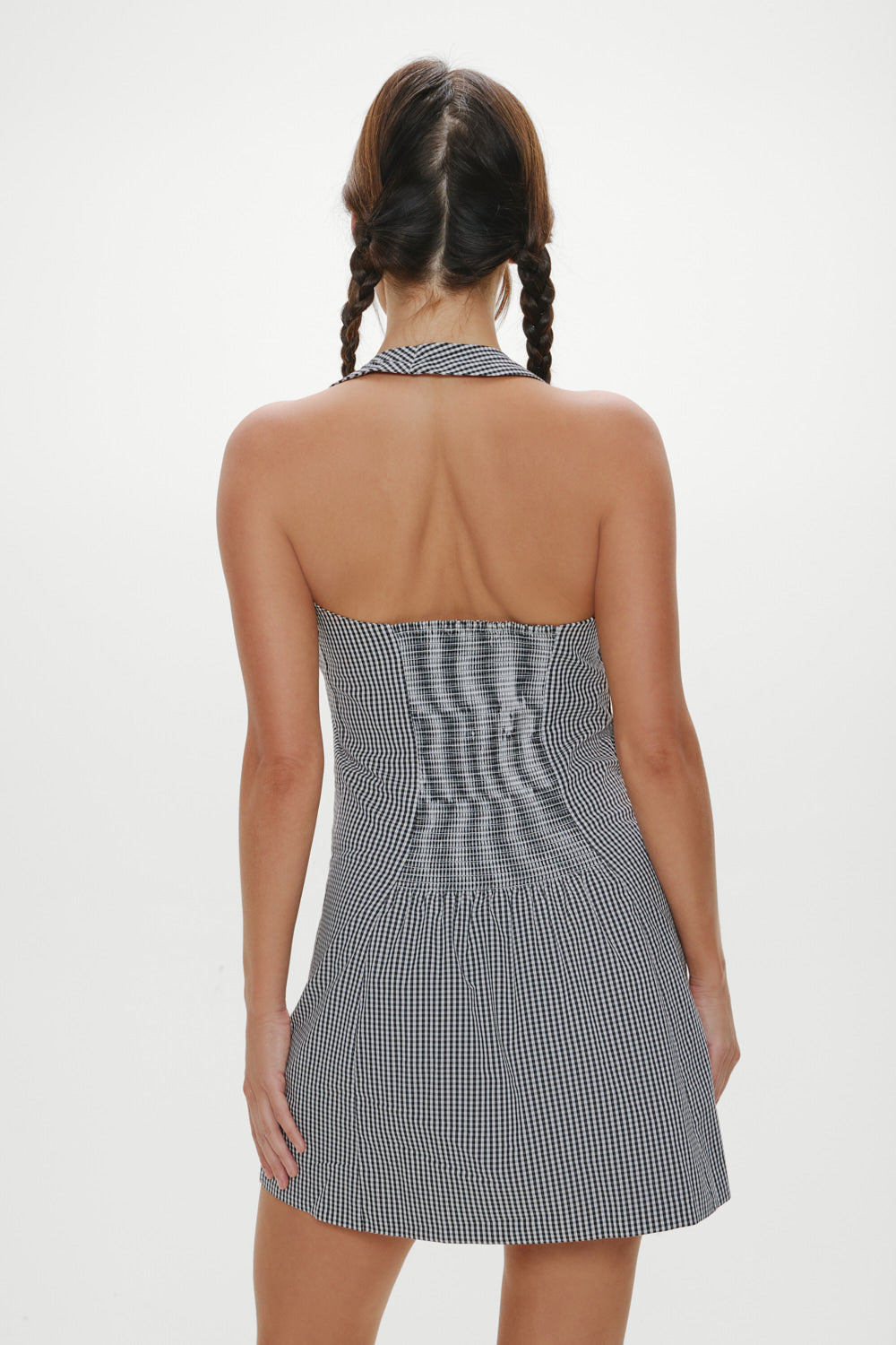 West Cotton Wrap Mini Dress  Morning Gingham