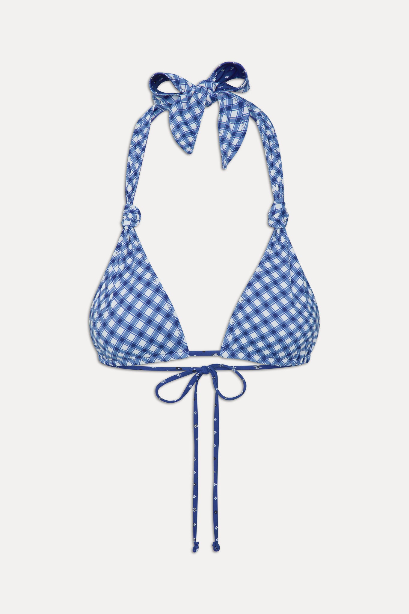 Kealy Reversible Halter Bikini Top  Starry Gingham