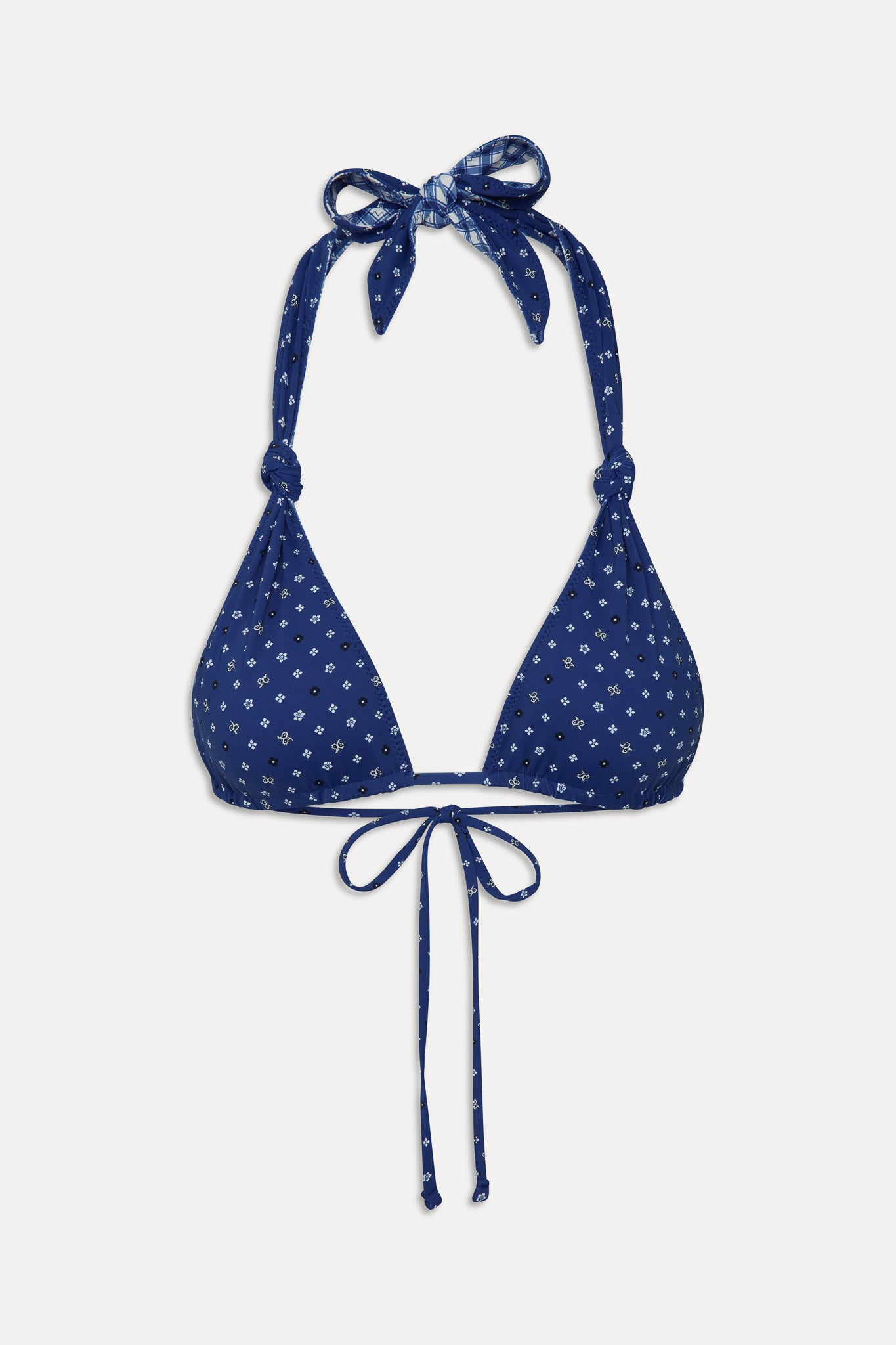 Kealy Reversible Halter Bikini Top  Starry Gingham