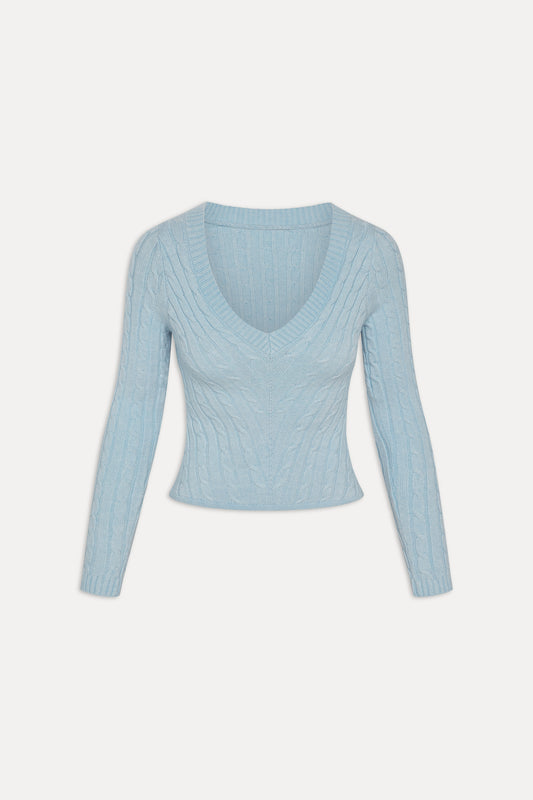 Kit V Neck Knit Sweater - Daydream by Frankies Bikinis
