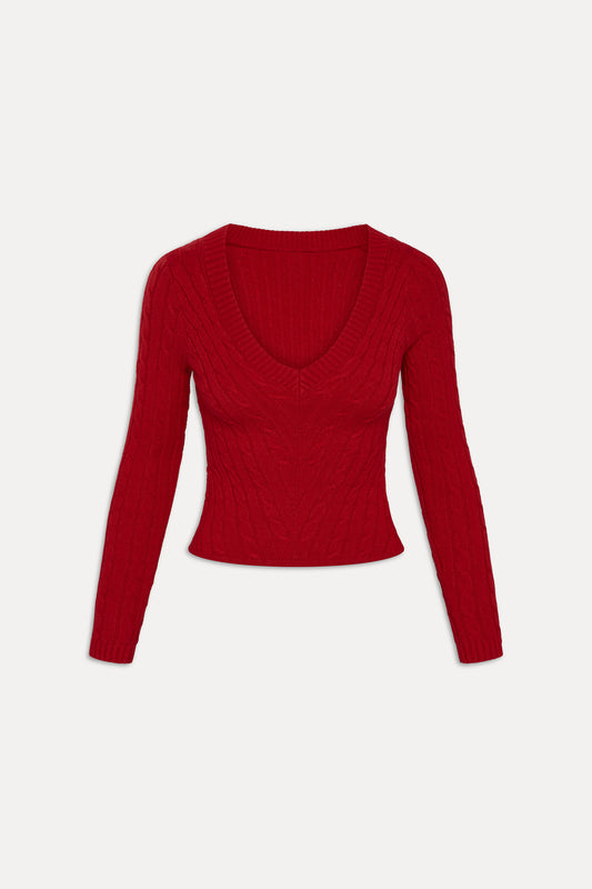 Kit V Neck Knit Sweater - Heartstrings by Frankies Bikinis