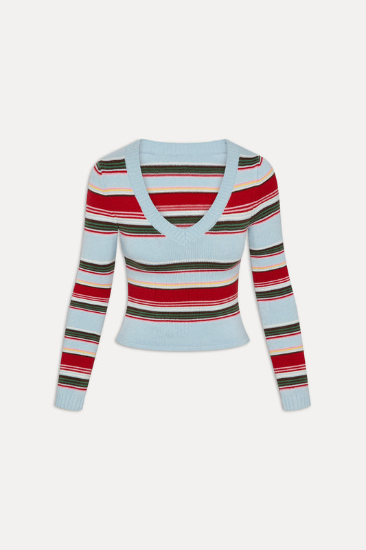 Kit V Neck Knit Sweater - Ocean Ave by Frankies Bikinis