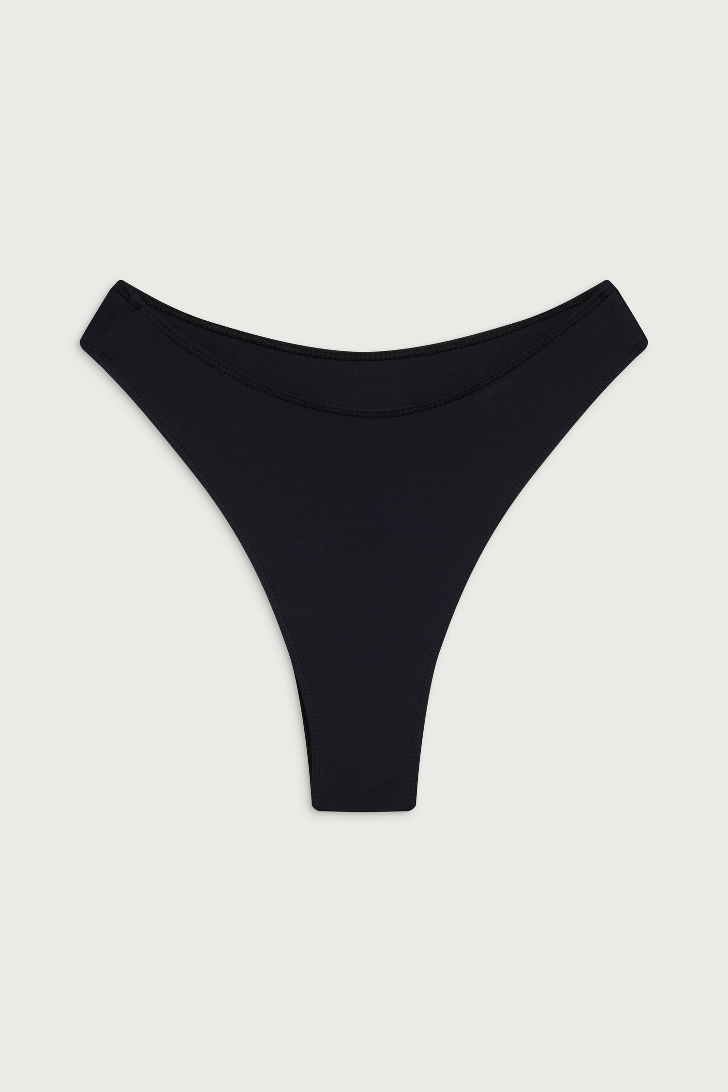 Laura High Waist Cheeky Bikini Bottom  Black