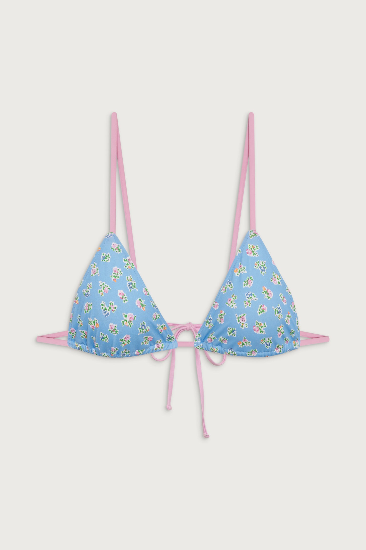 Lumia Triangle Floral Bikini Top  Blue Hawaii
