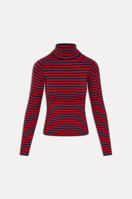 Milo Knit Turtleneck Sweater - Sunday Stripe by Frankies Bikinis