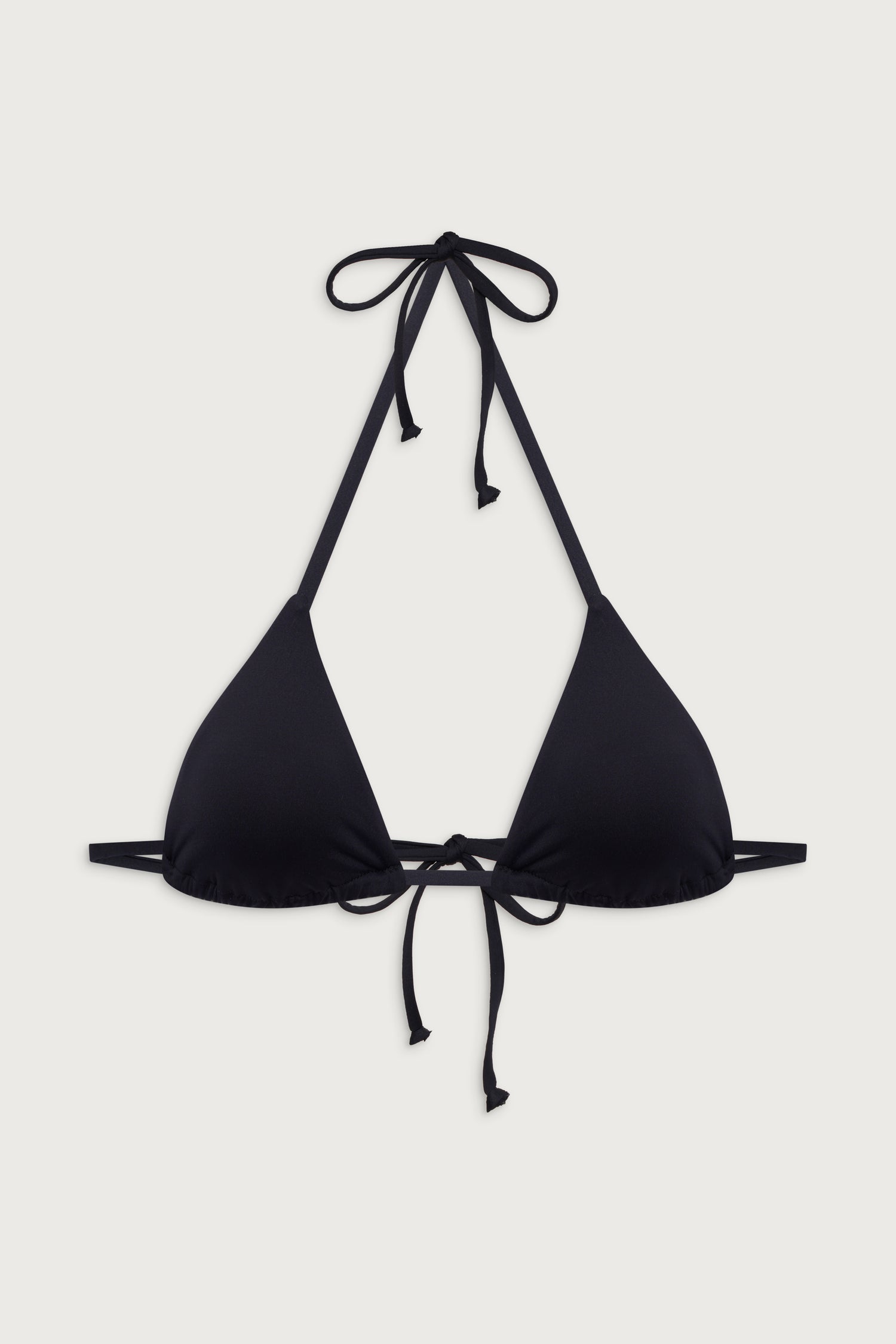 Nick String Triangle Bikini Top  Black