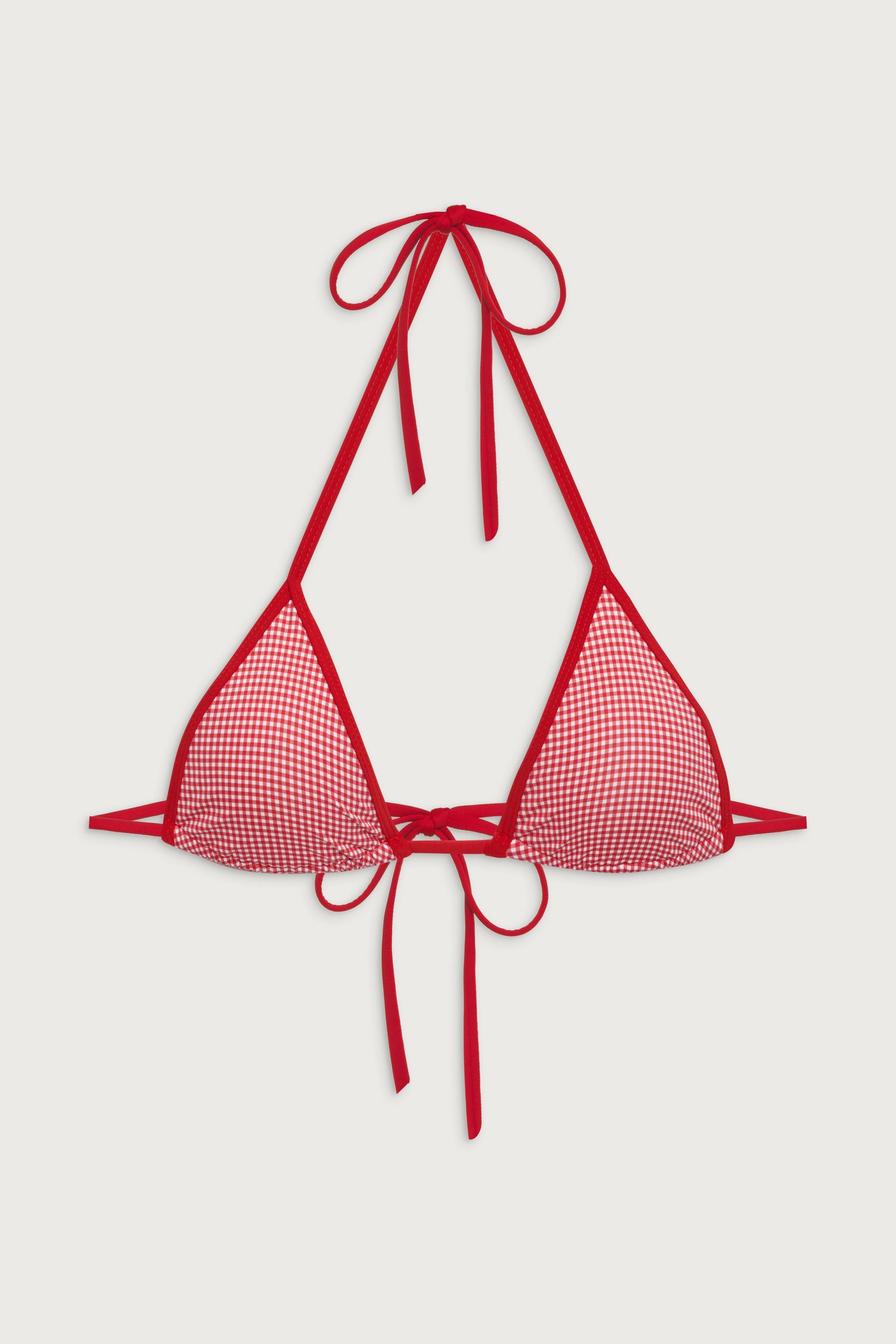 Nick Triangle Gingham Bikini Top  Ladybug Gingham