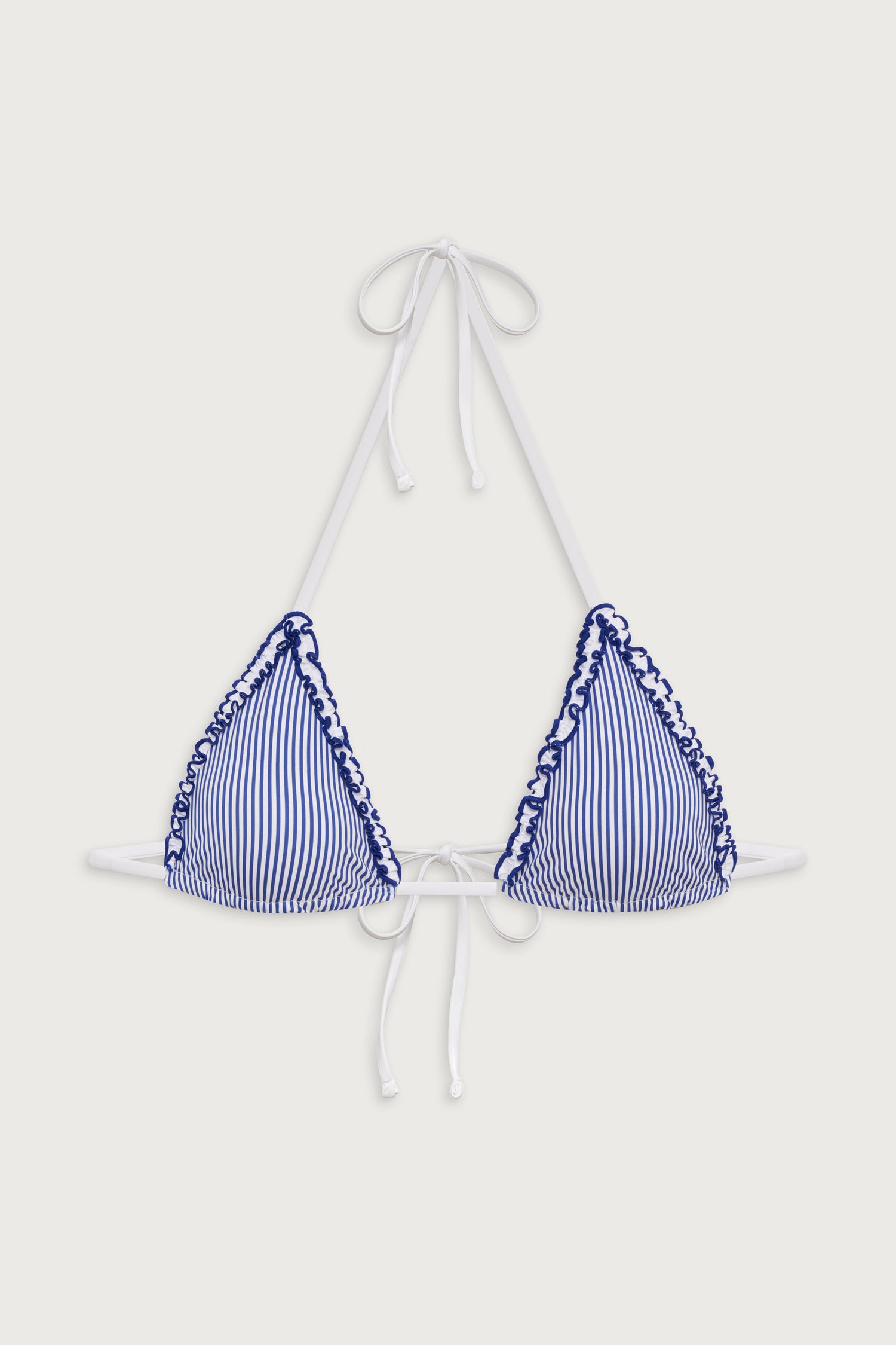 Nick Striped Triangle Bikini Top  Ocean Stripe