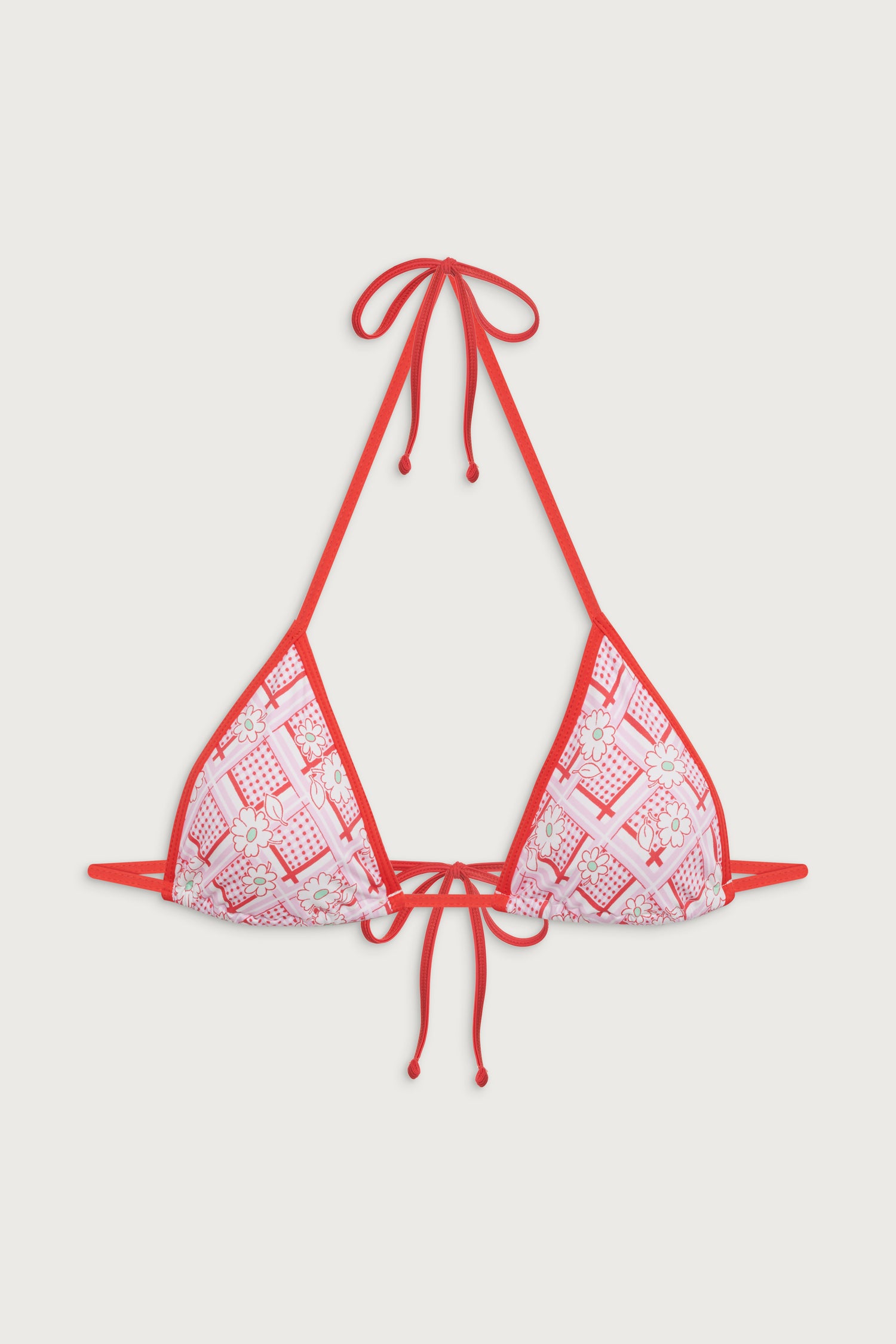 Nick Triangle Floral Bikini Top  Red Rover