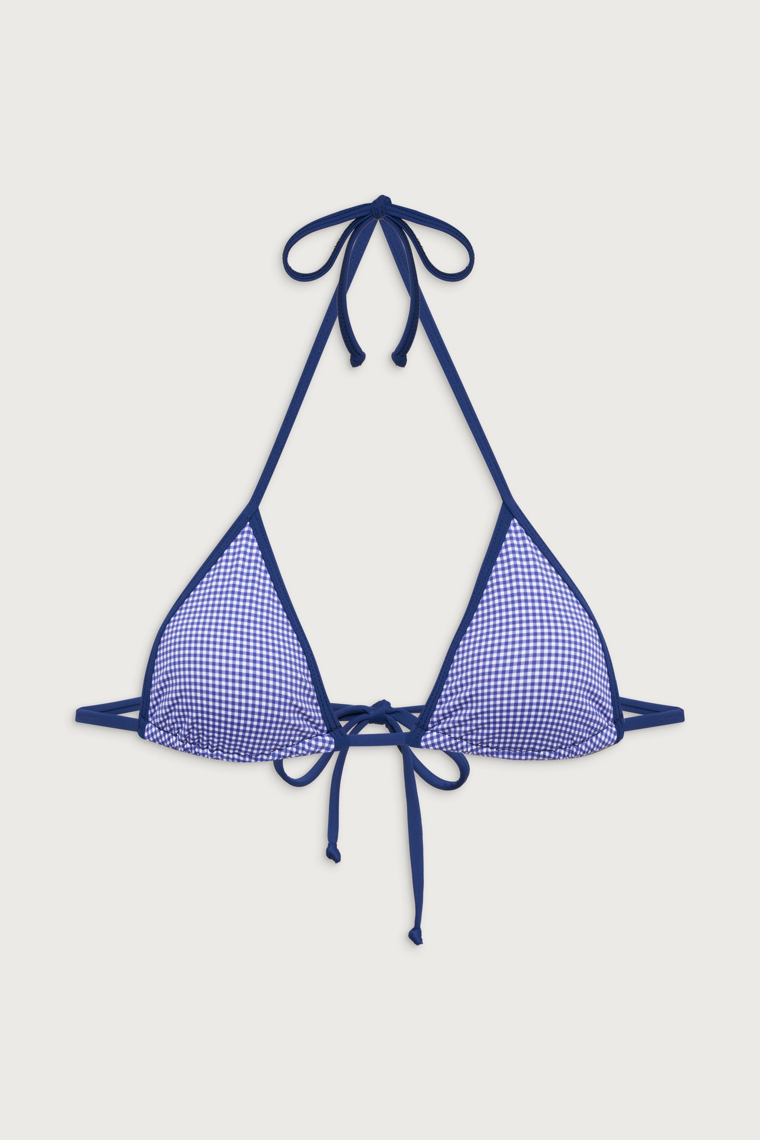 Nick Triangle Halter Bikini Top  Sailor Gingham